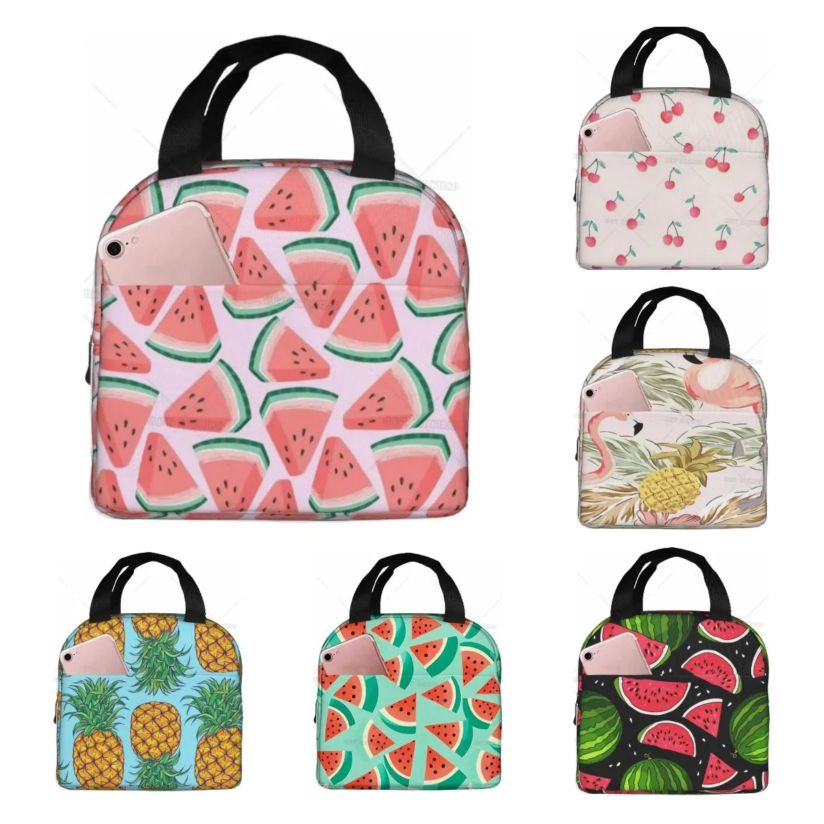 Tote Bag Sublimation - Cartoon arbuz wiśnia i ananasy torba