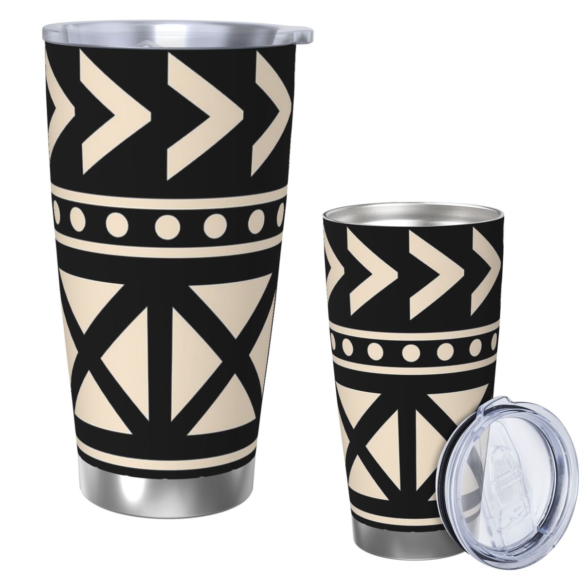 Tumbler 20Oz White - Afrykański Ścierka Błotna Czarno-Biały Modny Kubek