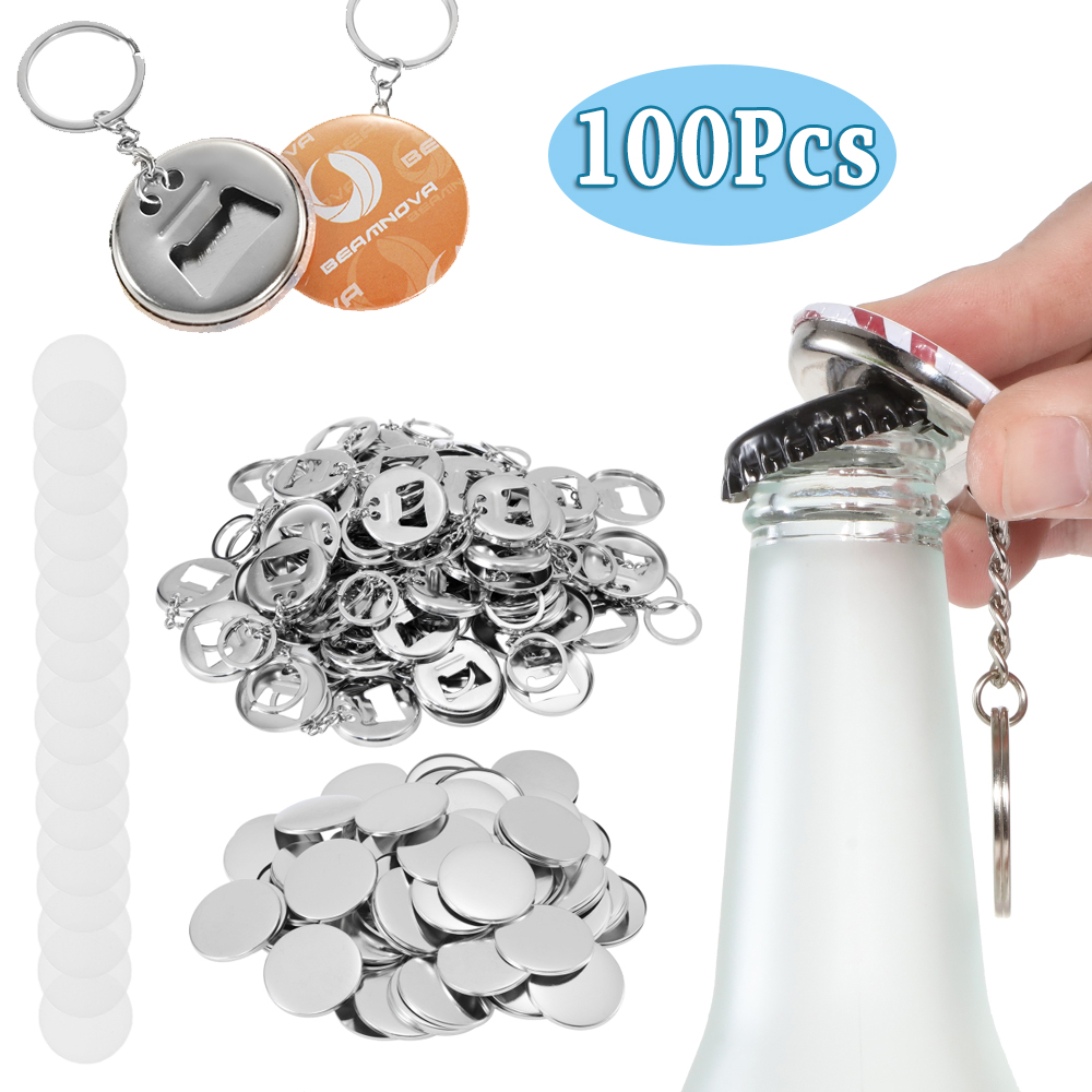 Button Badge Blank - 100 szt. Materiałów do odznak Otwieracz