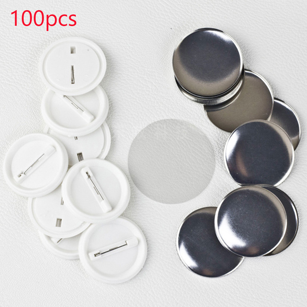 Button Badge Blank - 100 sztuk/zestaw plastikowe puste znaczek przypinka