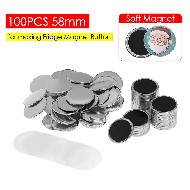 Button Badge Blank - 50/100 SZTUK 25-75mm Magnes na lodówkę