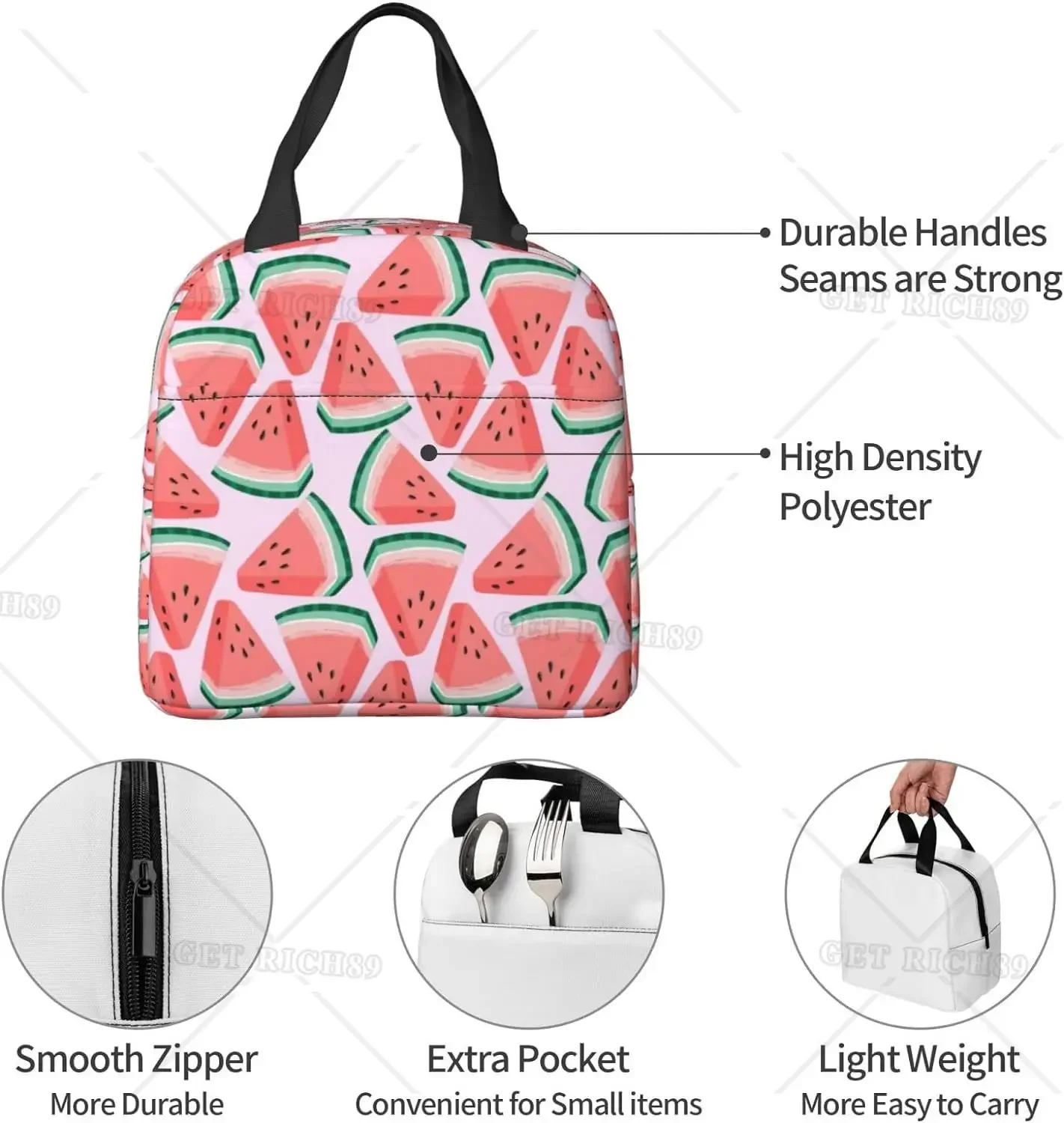 Cartoon arbuz wiśnia i ananasy – Tote Bag Sublimation recenzja i cena