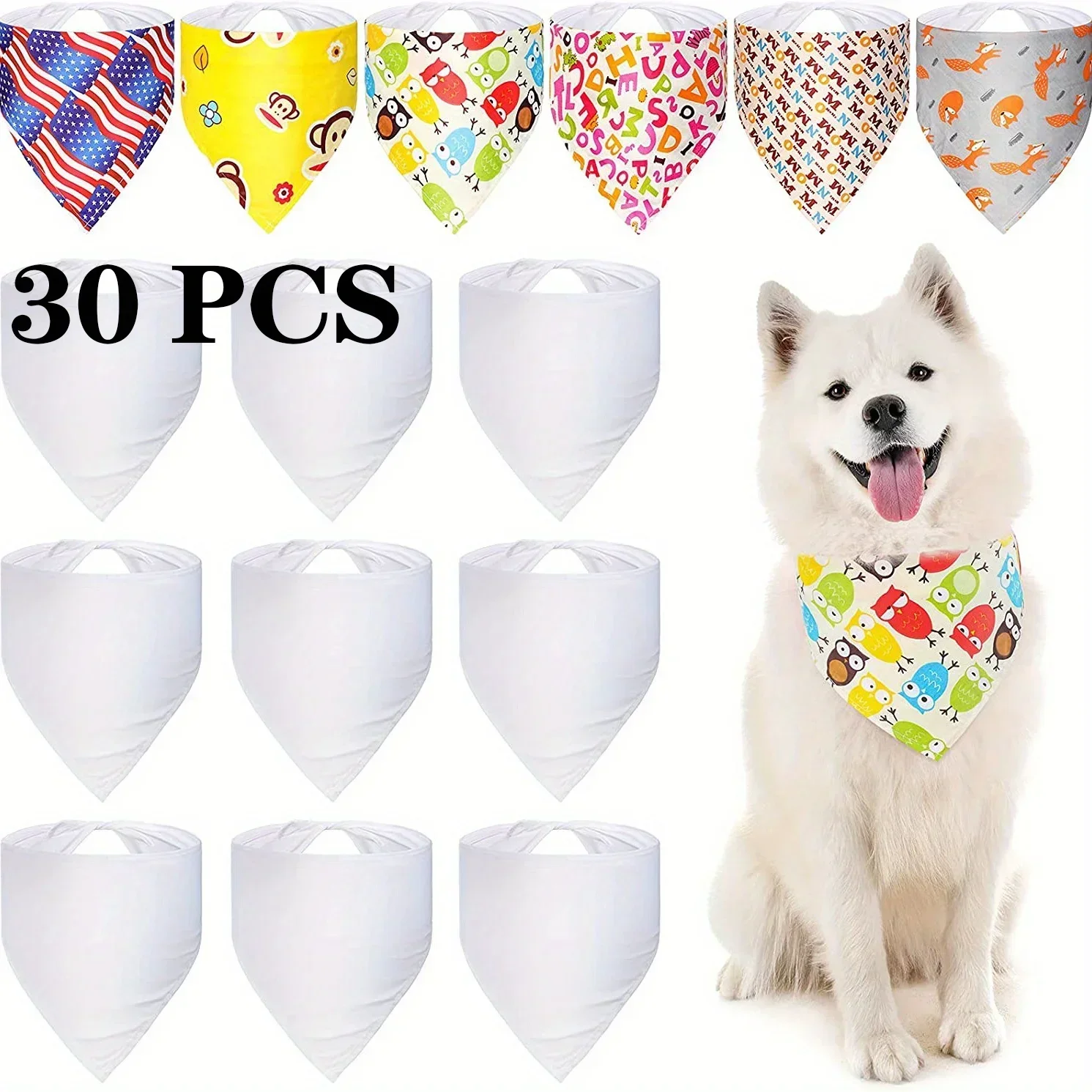 30 sztuk białych poliestrowych – Bandana Blank White recenzja i cena
