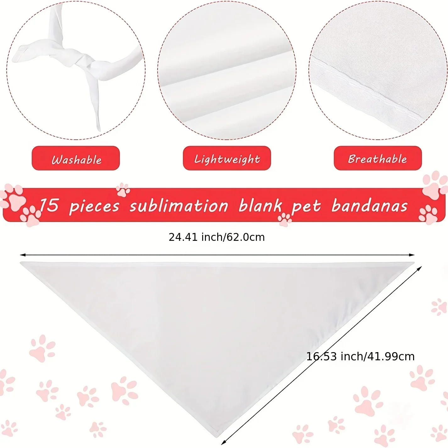 30 sztuk białych poliestrowych – Bandana Blank White recenzja i cena