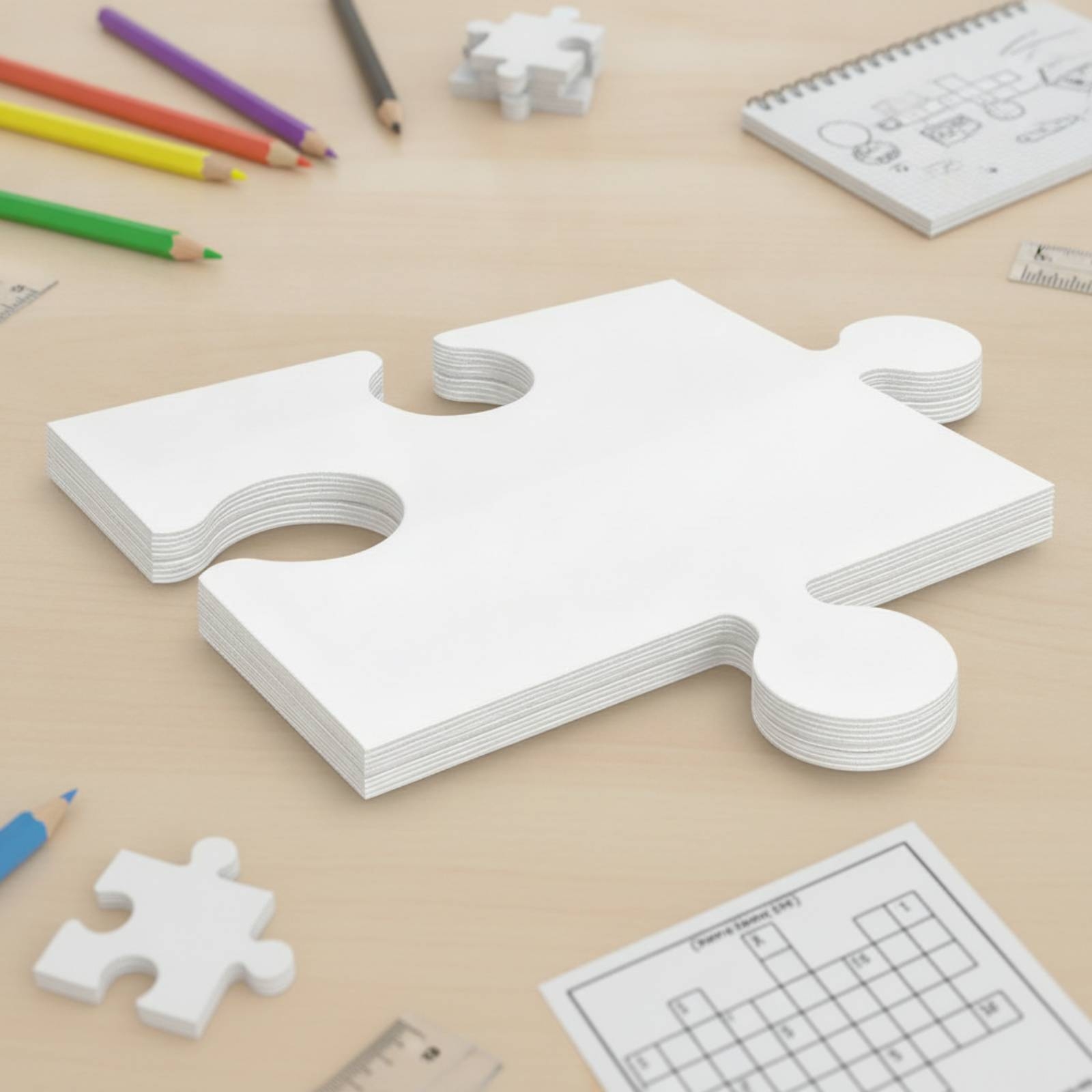 24 sztuki pustych kartonowych  – Puzzle Blank White recenzja i cena