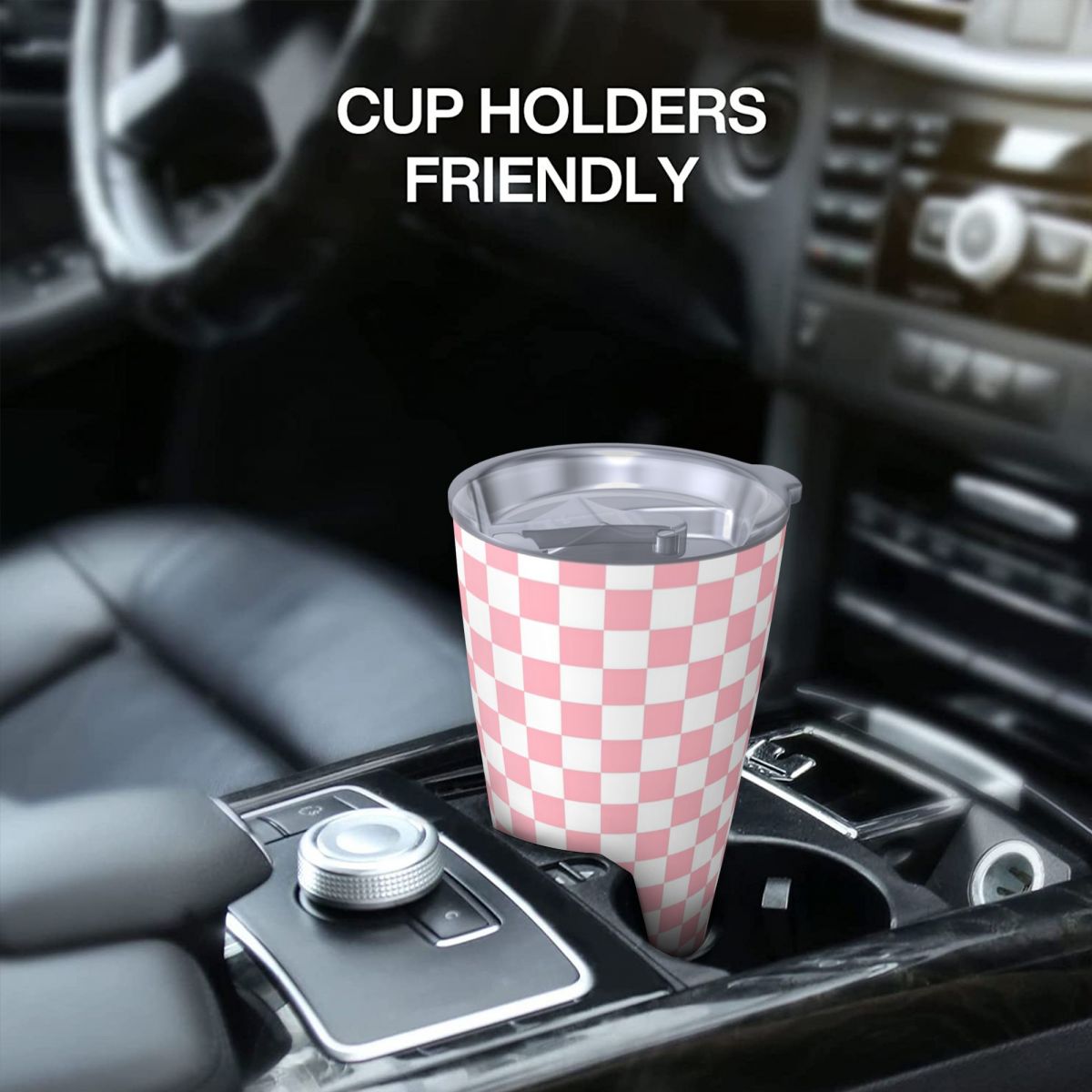 Różowo-biały wzór szachownicy  – Tumbler 20Oz White recenzja i cena