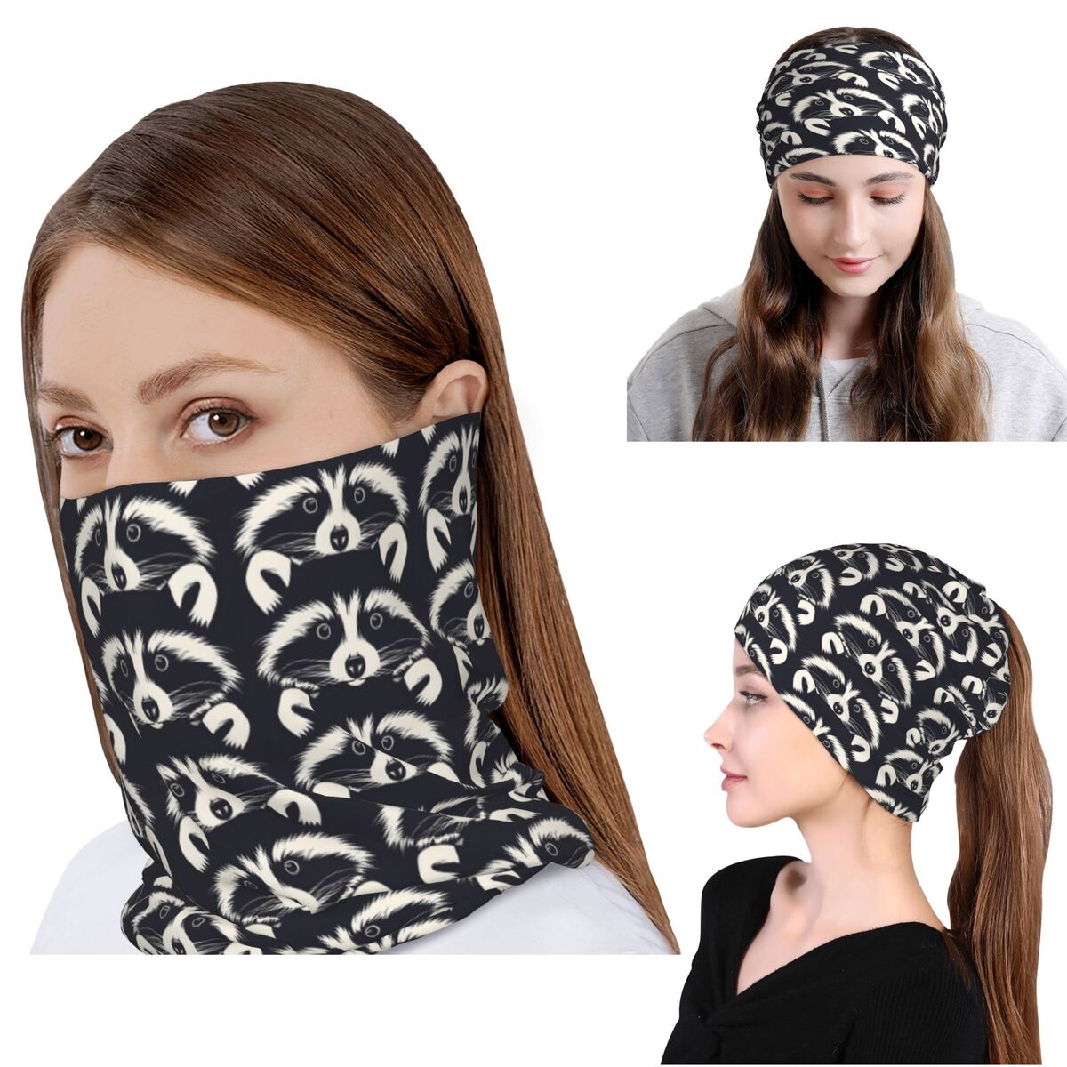 Czarno-biała bandana z wzorem  – Bandana Blank White recenzja i cena