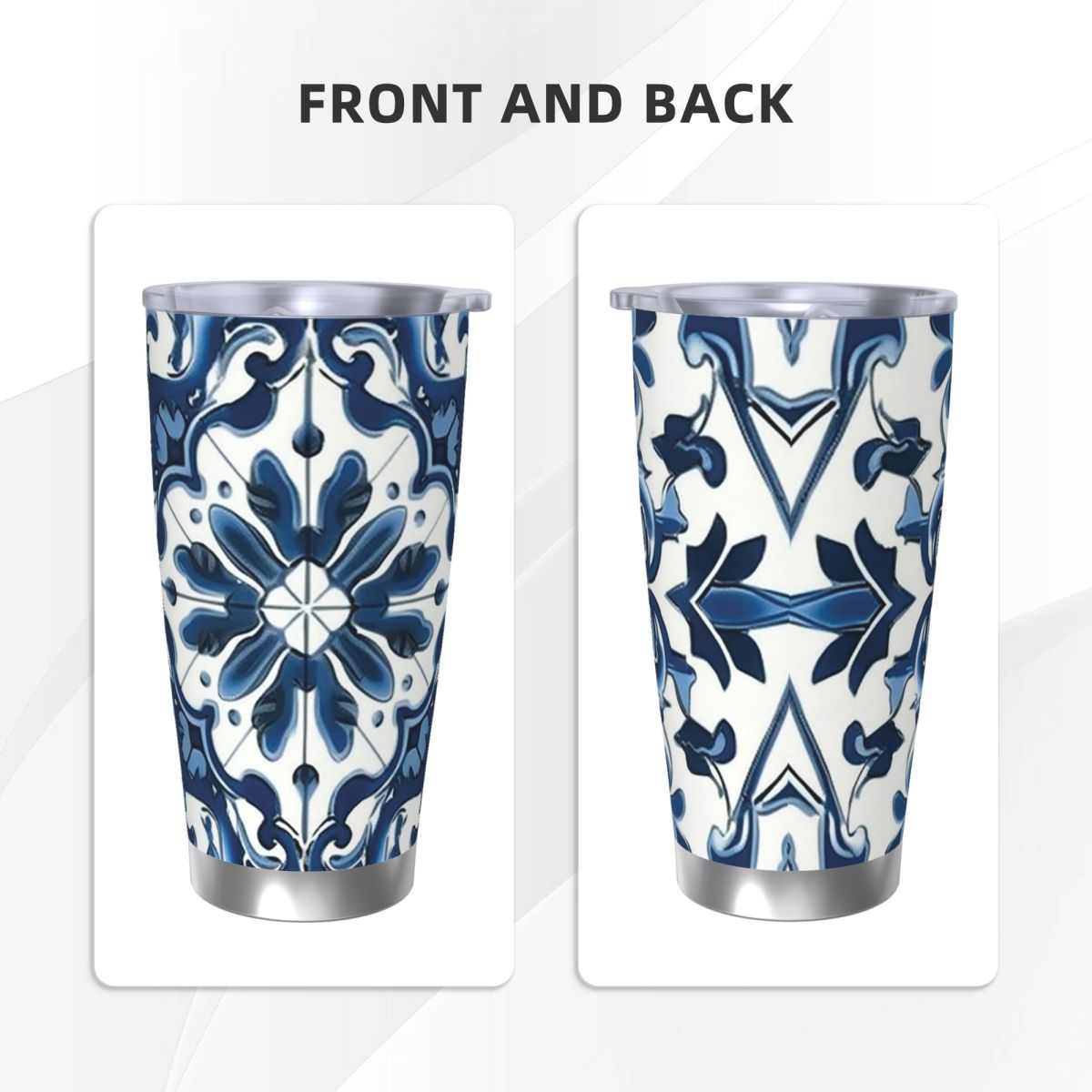 Niebiesko-biały wzór majoliki  – Tumbler 20Oz White recenzja i cena