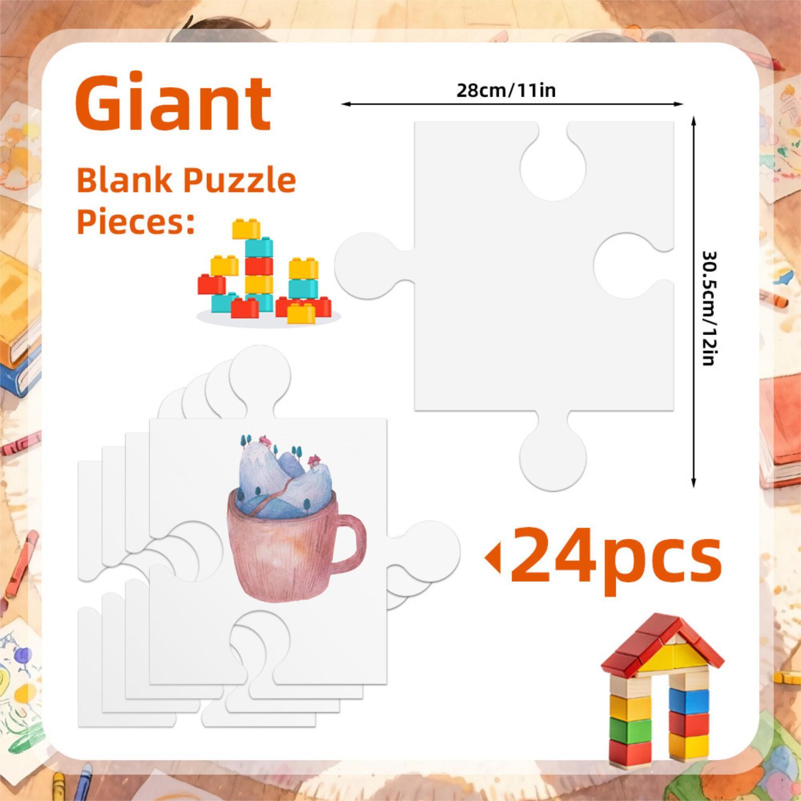 24 szt. Białe kartonowe puste  – Puzzle Blank White recenzja i cena